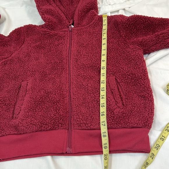 Arizona Jean Co Raspberry Sherpa Zipper Front Hooded Jacket Size M (10/12) - Picture 6 of 7